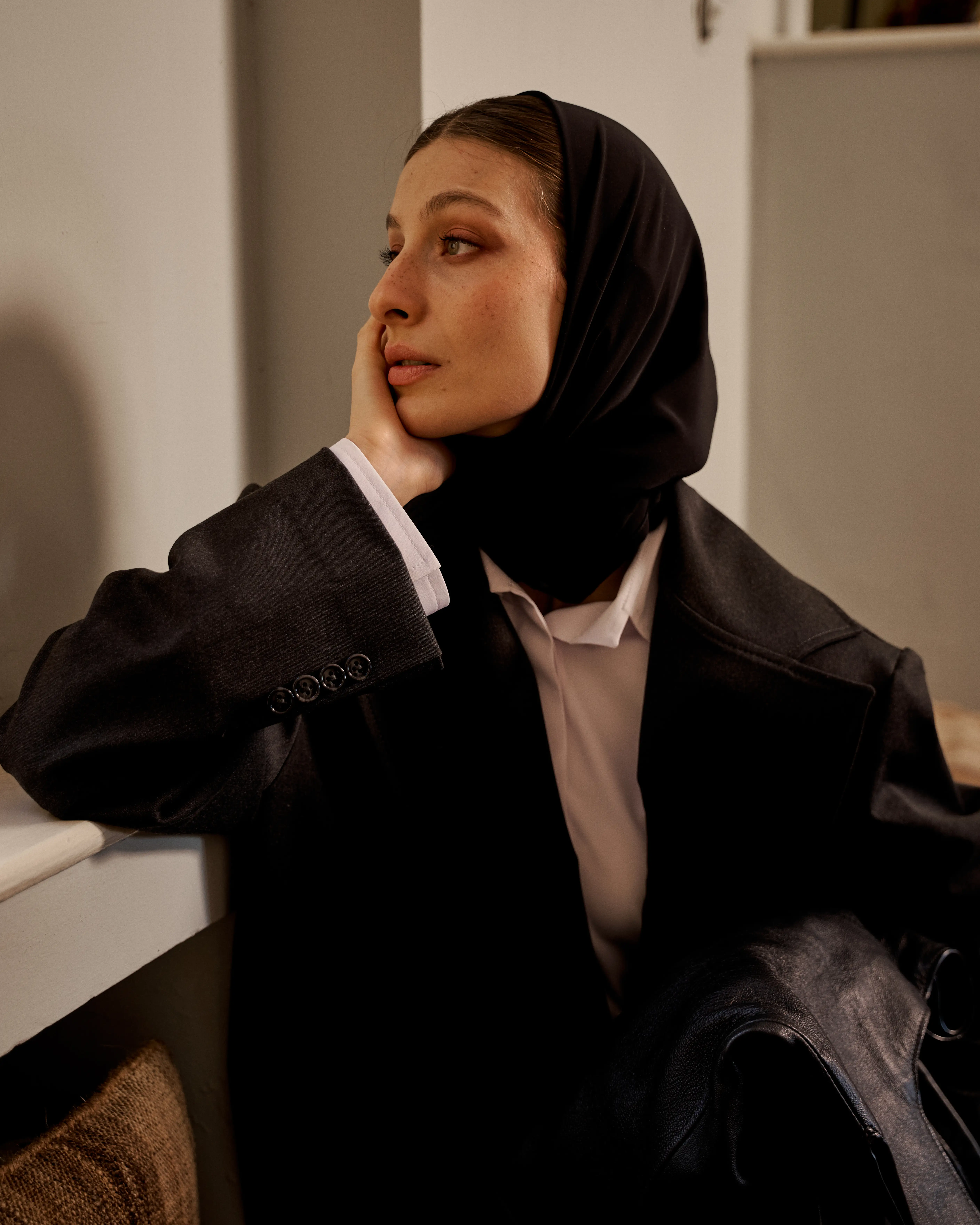 کت گاباردین کلاسیک بدون دکمه